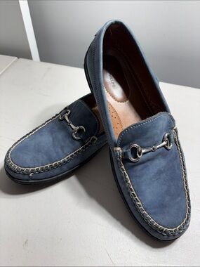 TB Phelps Blue Nubuck Bit Loafers